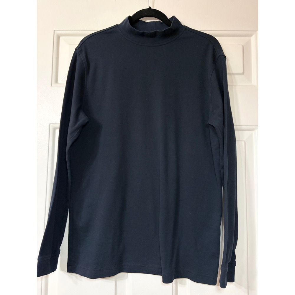 Croft & Barrow | Mock Neck Long Sleeve Top | Size M || Navy Blue |